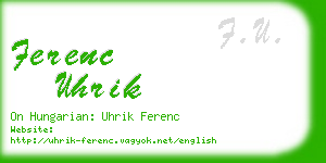 ferenc uhrik business card